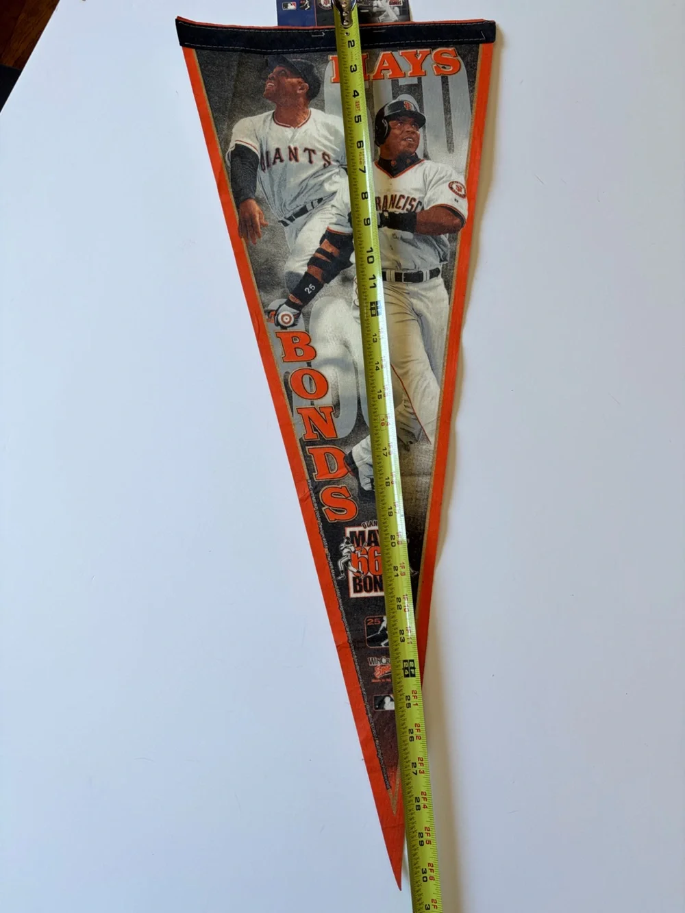 Vtg 2004 Wincraft Barry Bonds Willie Mays 660 HRs San Francisco Giants Pennant